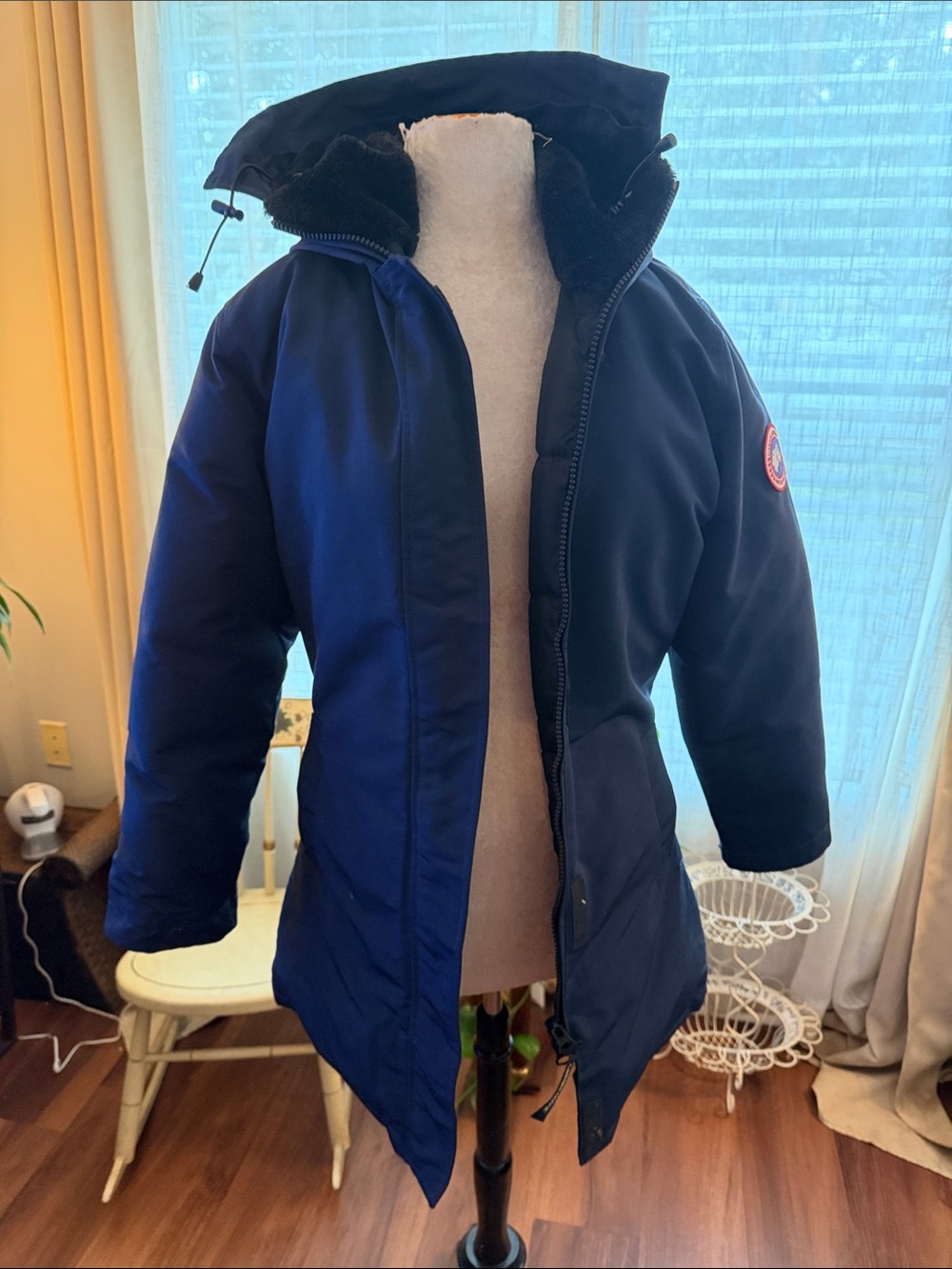Canada Goose Kids Navy Hooded Puffer Coat